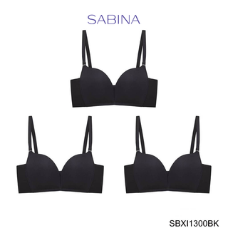 SABINA BRALESS เสื้อชั้นใน (Set 3 ชิ้น) Invisible Wire (ไร้โครง) รุ่น Modern V รหัส SBXI1300BK สีดำ