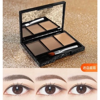 LAMEILA 3605 เขียนคิ้วตลับ 3in1 คิ้วฝุ่นอัดแข็งตลับ 3 มิติ แถมแปรงปัดคิ้ว 2 หัว สไตล์เกาหลี กันน้ำ ติดทน Eyebrow Powder