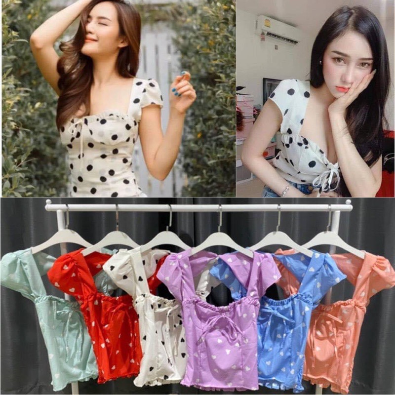 Baifern shop พร้อมส่ง!! เสื้อผ้าแฟชั่นลายหัวใจ