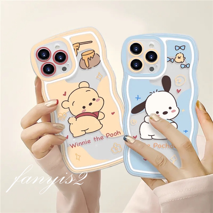 🥳Hot Sale🌈 Huawei Y9 Prime 2019 Y9s Y7A Nova 5T 7i 7 Pro 9 3i 3E 4E Honor 8X Cute Winnie the pooh puppy Soft TPU Couple Phone Case Dustproof Wavy Edge Case Back Cover