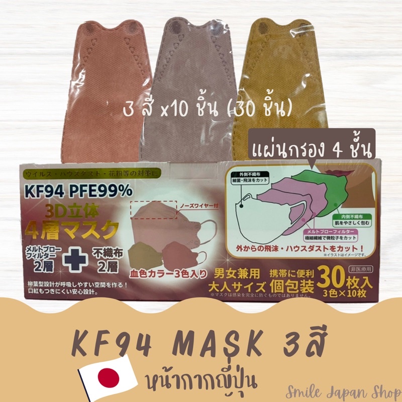 ((พร้อมส่ง))หน้ากากญี่ปุ่น KF94 Mask 3 สีในกล่องเดียว #kf94 #color mask #japan mask #หน้ากากอนามัยญี