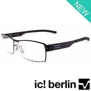 Ic Berlin แว่นตารุ่น 007 C-1 สีดำ Nufenen กรอบเต็ม ขาข้อต่อ วัสดุ สแตนเลส สตีล Eyeglass ทางร้านเรามีบริการรับตัดเลนส์