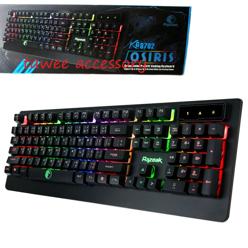 ของแท้ Signo KB-712 Nubwo NK-36 Gadonx GK-8475 RAZEAK OSIRIS KG8702 คีบอร์ด มีไฟสวย ไทย/อังกฤษ USB Keyboard