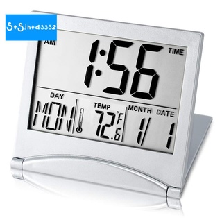 Digital Travel Alarm Clock Battery Operated Portable Large Number Display Clock with Temperature 12/24H Small Desk Clock