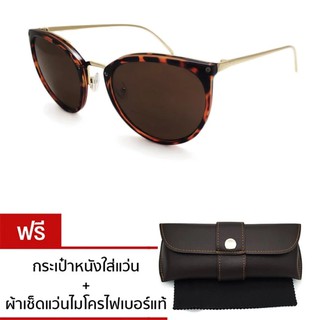 New SunGlasses แว่นกันแดด รุ่น Cat Eye Velvet frame 6612-1T11 - Tortoise/Gold