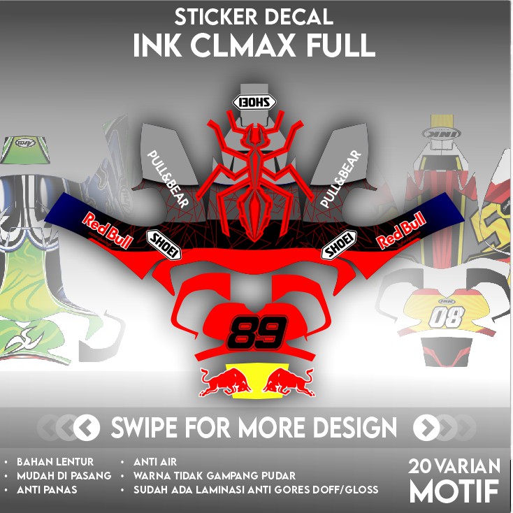 สติ๊กเกอร์รูปลอกหมวกกันน็อค INK CLMAX ตอนที่ 1| สติ๊กเกอร์รูปลอก | หมวกกันน็อค Decal