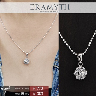 Eramyth jewelry จี้ เงินแท้ เพชรสวิส CZ SF-0123-R01 จี้ดอกไม้เพชรกลม สินค้ามาตรฐานส่งออก