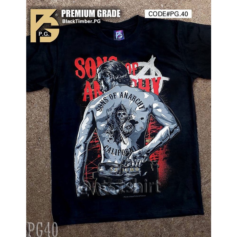 PG 40 Sons Of Anarchy Samcro เสื้อยืด ลายเกม ตูน สีดำ สกรีนแน่น ผ้านุ่ม cotton100% S M L XL XXL