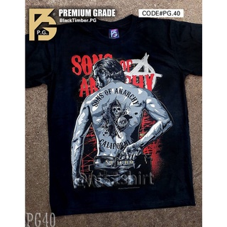 PG 40 Sons Of Anarchy Samcro เสื้อยืด ลายหนัง สกรีนลาย ผ้าหนา Movie BT Black Timber S M L XL XXL