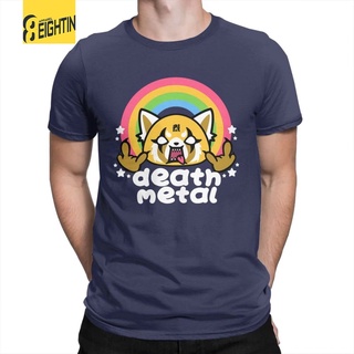 [S-5XL]เสื้อยืดลําลอง แขนสั้น พิมพ์ลาย Death Metal Aggretsuko Aggressive Retsuko เข้ากับทุกการแต่งกาย สําหรับผู้ชาย 4206