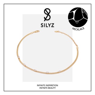 Silyz Colorful Zircon Necklace Curb 18K gold chainสร้อยคอเพทายหลากสี Y-127-131