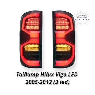 ไฟท้าย vigo vigo smart cab vigo champ led ลาย revo 2020 เลข3 ไฟท้ายแต่ง led vigo taillamp hilux vigo led ปี2005-2012