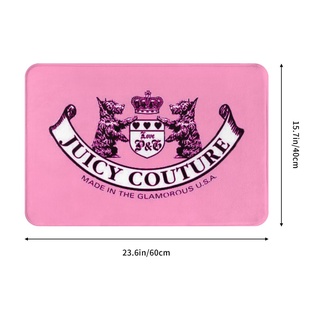 ใหม่ พร้อมส่ง พรมเช็ดเท้า ผ้าสักหลาด กันลื่น ลายโลโก้ juicy couture (3) ดูดซับน้ําได้ดี แห้งเร็ว 16x24 นิ้ว สําหรับห้องน้ํา ห้องนั่งเล่น โซฟา ห้องนอน