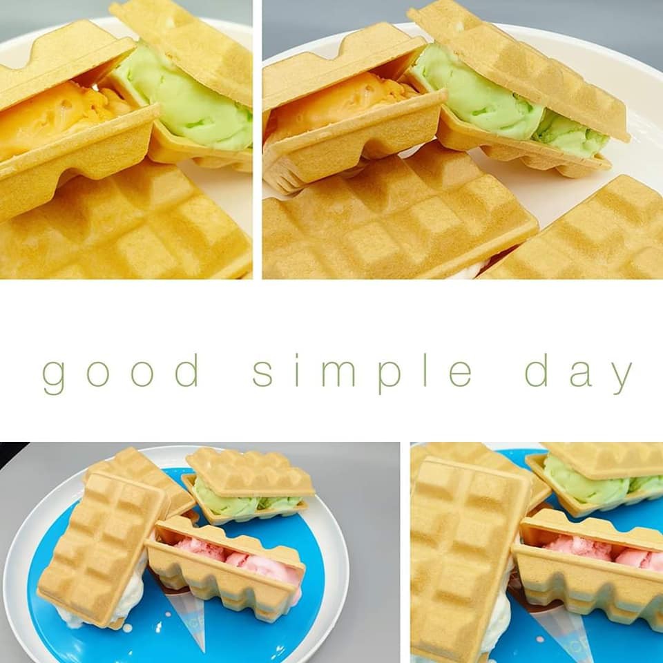 โคนแซนวิช(โมนาก้า) // Monaka Sandwich Cone  10/20 ชิ้น - ไผ่ทองไอสครีม