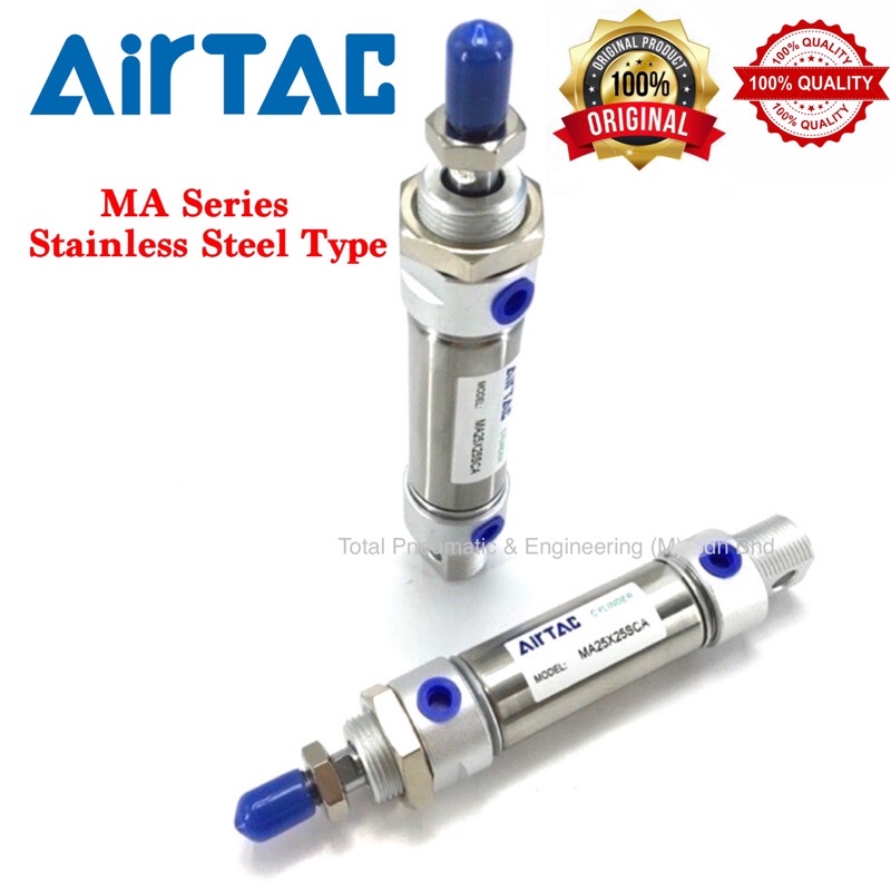 Airtac MA Series กระบอกสูบลมลมลมขนาดเล็ก (แบบสแตนเลส)