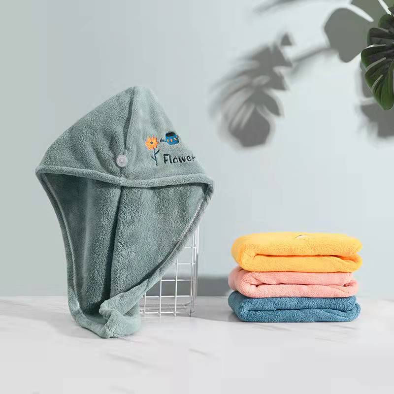 Happy home2021 ผ้าคลุมผมแห้งเร็ว ผ้าคลุมผมไมโครไฟเบอร์ ดูดซับผมแห้ง ใช้ได้ทั้งเด็กและผู้ใหญ - รูปที่ 2