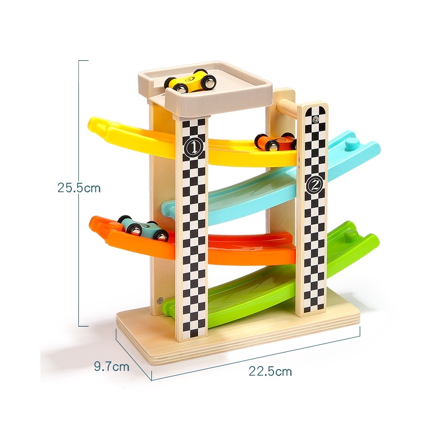 [พร้อมส่ง!!!] Race Car Tower หออคอย รถแข่ง ของเล่นเสริมพัฒนาการ ของเล่นไม้ (แบรนด์ Top Bright)