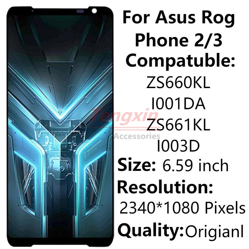 ของแท้ หน้าจอสัมผัส LCD พร้อมกรอบ สําหรับ ASUS ROG Phone 2 ZS660KL ASUS ROG Phone 3 ZS661KS