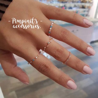 🇹🇭 พร้อมส่ง : แหวนเซ็ทคริสตัลโทนพาสเทล | Pastel Alloy Ring Set.