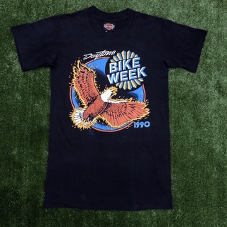 tshirtเสื้อยืดคอกลมฤดูร้อนเสื้อยืดวินเทจHarleyBikeweekงานเก่าแท้ปี1990’sSto4XL