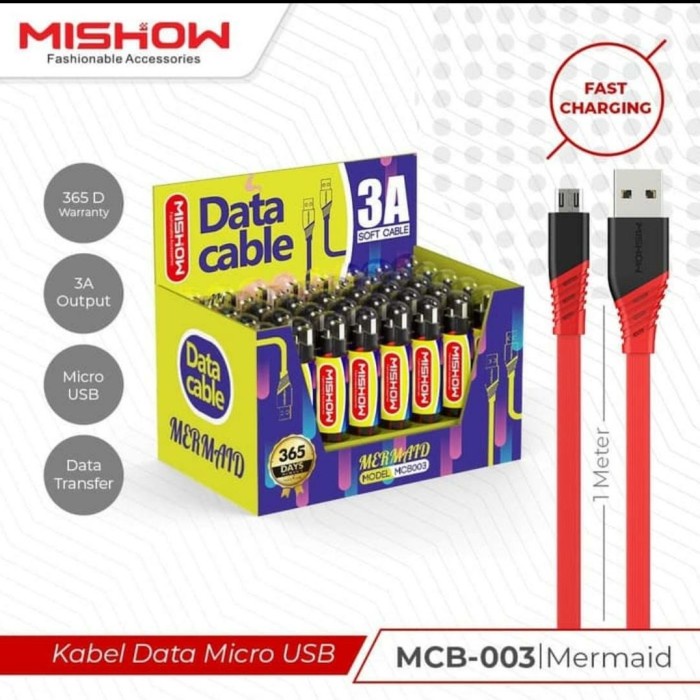 [ MERMAID ] MISHOW MCB 003 FAST CHARGING DATA CABLE / MISHOW MICRO USB LINE CABLE MCB 003