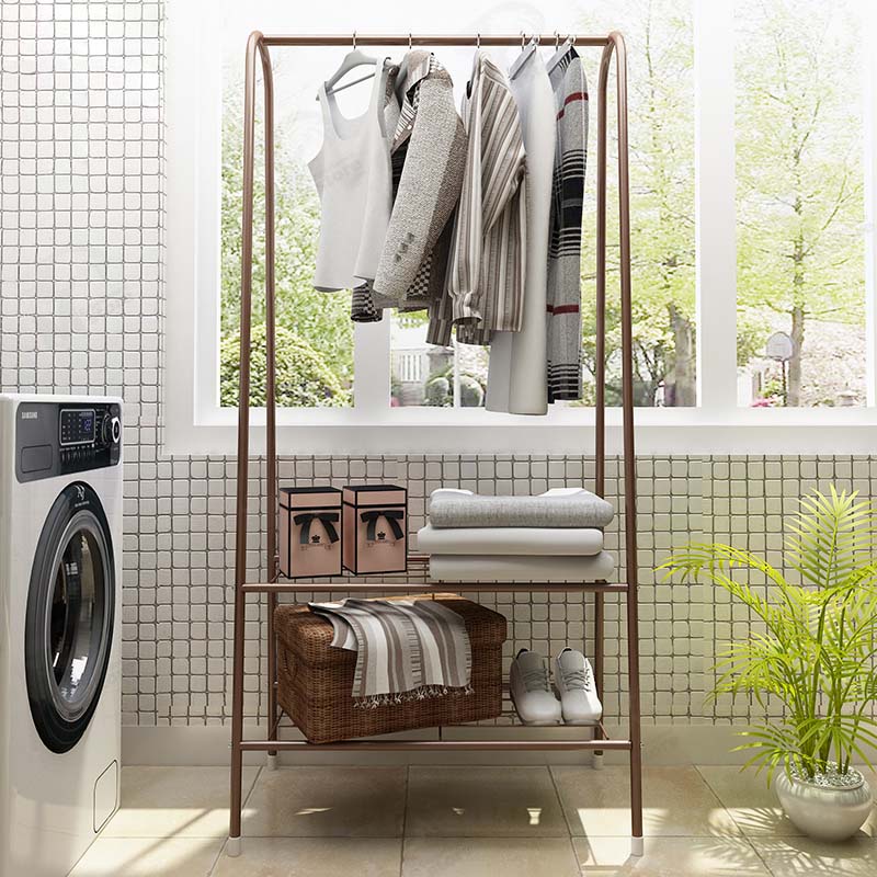 [สไตล์มินิมอล] ราวเเขวนผ้า ราวเเขวนผ้า มีชั้นวางของ วัสดุเหล็ก ใช้ในคอนโด ประหยัดพื้นที่ พร้อมส่ง AH