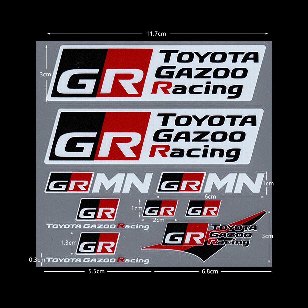GR Racing Logo สติ๊กเกอร์ 3D Vinyl ตกแต่งรถ เทปกันรอย รถยนต์ รถไฟฟ้า ไฟท้าย Toyota Corolla Yaris CHR