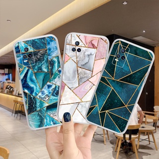 เคสซิลิโคนนิ่ม ลายหินอ่อน สีเขียวทอง สําหรับ VIVO V21 V21e Y73 4G 5G V2050 V2066 2021 300_1