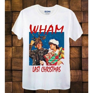 คอลูกเรือเสื้อยืดคอกลมเสื้อยืด พิมพ์ลาย Wham Last Christmas สไตล์วินเทจ สําหรับผู้ชายผ้าฝ้ายแท้