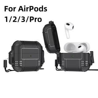 เคสหูฟัง TPU แบบแข็ง กันกระแทก พร้อมพวงกุญแจ สําหรับ AirPods 1 2 3 Pro 2