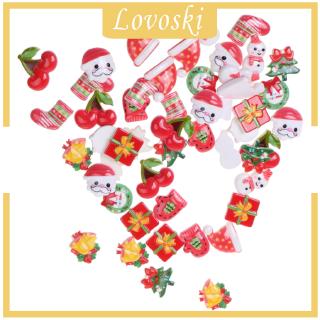 (lovoski) กระดุมเรซิ่น 50 เรซิ่น cabochons ตกแต่งคริสมาสต์ diy