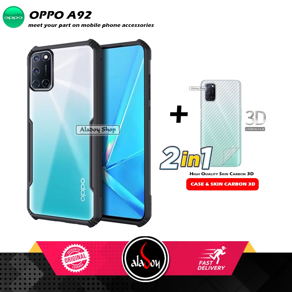 OPPO A92 Armor Fusion เคสใส ฟรี Skin Carbon 3D