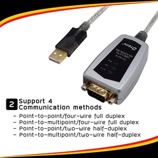 DTECH รุ่น ZT025 สาย USB to RS422 RS485 Serial Port Converterทำงานเป็นสะพานเชื่อมระหว่าง USB กับพอร์ตRS422 RS485 Serial