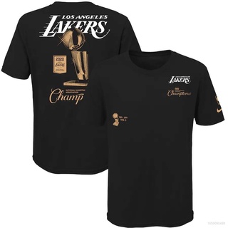 เสื้อยืดแขนสั้น คอกลม พิมพ์ลาย NBA Champion Lakers Fan HQ1 2020 พลัสไซซ์ สําหรับผู้ชาย และผู้หญิง QH1