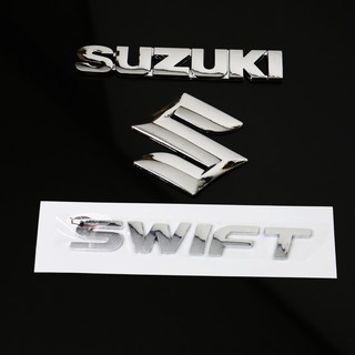 ชุดโลโก้ 3 ชิ้น ติดท้าย SUZUKI SWIFT ตัวนูน สีโครเมี่ยม สำหรับ SUZUKI SWIFT