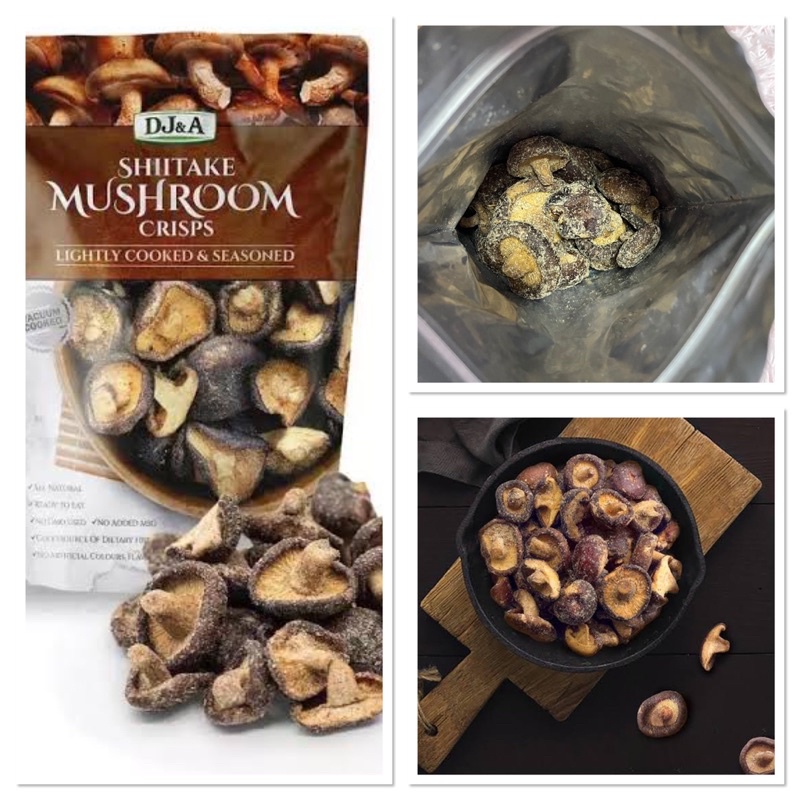 Shiitake Mushroom Crisps Lightly Cooked Seasoned DJ&A เห็ดชิตาเกะอบกรอบปรุงรส 150 g. ผลิตจากออสเตรเลีย