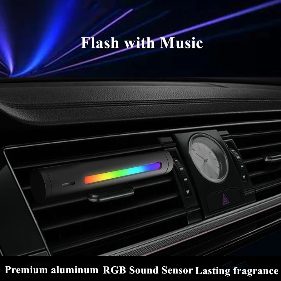 124packs Auto Voice Activated Car Rgb Light Music Diffuser Vent Clip ...