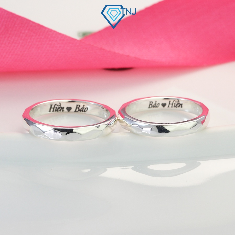แหวนคู่ชายหญิงเงินแท้ราคาถูกพร้อมสลักชื่อ ND0361 TNJ Jewelry