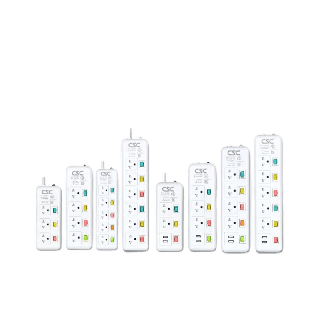 ส่งฟรี [ลด70฿ INCSM3L+โค้ดร้าน] CSC รางปลั๊กไฟ มอก 3-6ช่อง มี/ไม่มีUSB ColorSwitch สายไฟยาว 3-5M 2300W 10A 250V