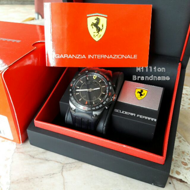 Scuderia Ferrari Watch Chronograph Quartz Stainless Steel And Silicone Black Men Size 45mm 270012974