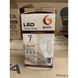 หลอด LED 7W คลาสสิค E27 Warm (Full glass 800lm) (แพ็ค 1, 4 ดวง)