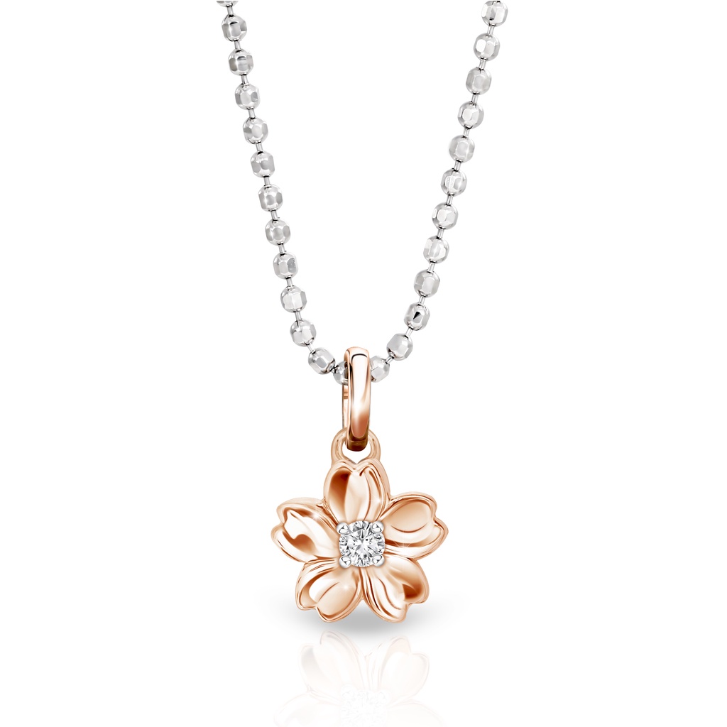 PRIMA จี้เพชรรูปดอกไม้ ( ซากุระ ) ตัวเรือน 9K สี Rose Gold รหัสสินค้า 991P1212-01