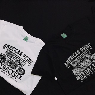 เสื้อยืดคอกลมลาย American Pide สีดำและขาว  มาใหม่ พร้อมส่ง ผ้าคอตตอน100% เกรดส่งออก