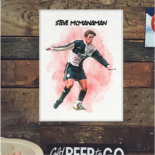 โปสเตอร์ ผ้าแคนวาส Steve McManaman Liverpool สตีฟ แม็คมานามาน ตำนาน นักเตะ ลิเวอร์พูล ภาพวาด ศิลปะ นักบอล นักฟุตบอล