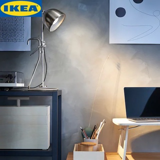 IKEA RÅVAROR รัววารอร์ โคมไฟหนีบโต๊ะ, สแตนเลส หลอดไฟแยกจำหน่าย LED GU10 สามารถยึดเข้ากับวัสดุที่หนาไม่เกิน 80 มม.