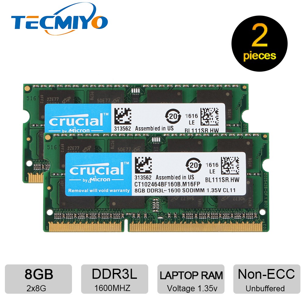 Computer Components Parts Crucial 8gb Laptop Memory Pc3l s Ddr3 Ddr3l 1600mhz Cl11 Sodimm Ram 1 35v Total Production Ru