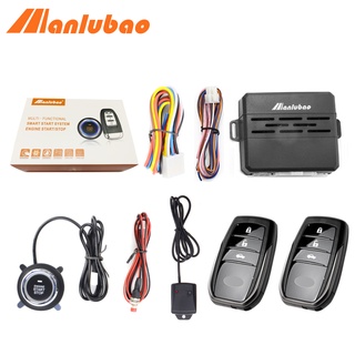 Manlubao D7 Universal 12V ระบบเตือนภัยสตาร์ทเครื่องยนต์ แบบปุ่มกด รีโมตสตาร์ท ระบบสั่นสะเทือน สําหรับรถยนต์