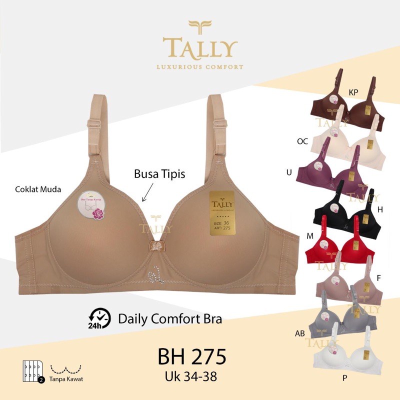 TALLY BRA BH 275 I THIN FOAM I WIRELESS I SIZE 34 - 38 I CUP B