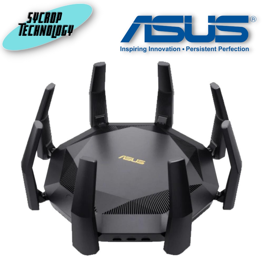 Asus Network RT-AX89X AX6000 Dual Band WiFi 6 (802.11ax) Router supporting MU-MIMO and OFDMA technol