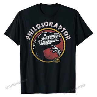 เสื้อยืดผ้าฝ้ายพิมพ์ลายเสื้อคอกลม พิมพ์ลายกราฟฟิค Jurassic Park Philosopher แบบเรียบง่าย สําหรับผู้หญิง